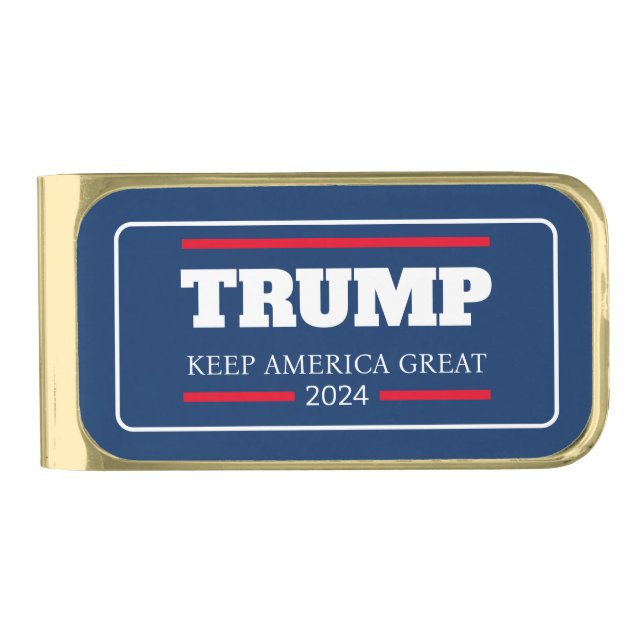 Keep America Great 2024  Vote Gold Finish Money Clip (Front)