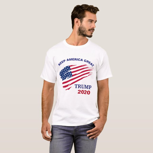 Keep America Great Again Trump Modern Graphic Flag T-Shirt (Front Full)