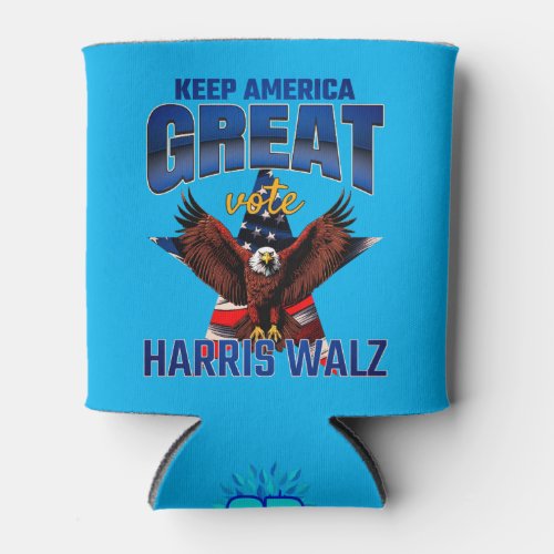 Keep America Great  Harris_Walz Eagle Edition Can Cooler