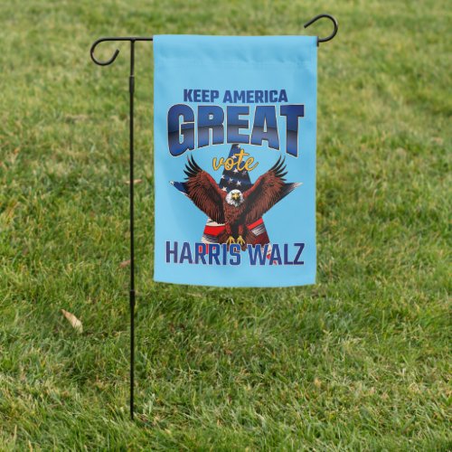 Keep America Great  Harris_Walz Eagle Edition Garden Flag