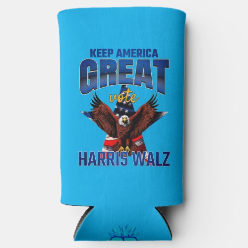 Keep America Great  Harris_Walz Eagle Edition Seltzer Can Cooler