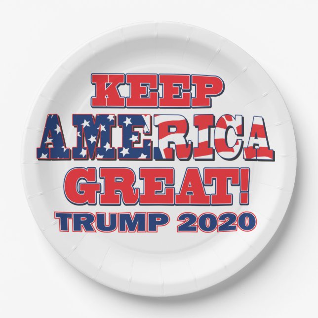 Keep America Great Trump 2020 Paper Plates (Front)