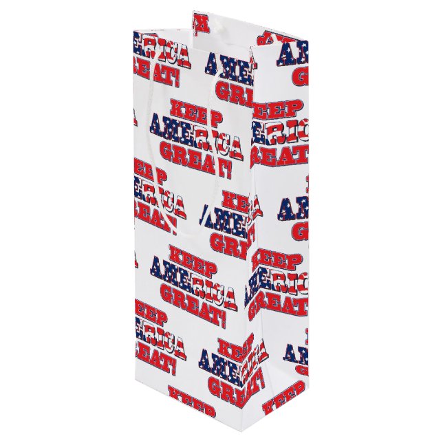 Keep America Great Trump 2020 Wine Gift Bag (Back Angled)