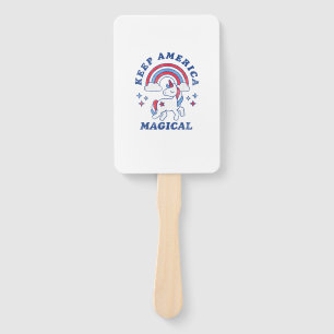 Keep America Magical Unicorn Shirt - 4th of July T Hand Fan