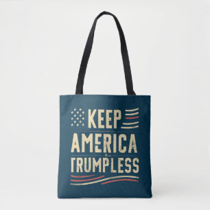 KEEP AMERICA TRUMPLESS American flag map Tote Bag