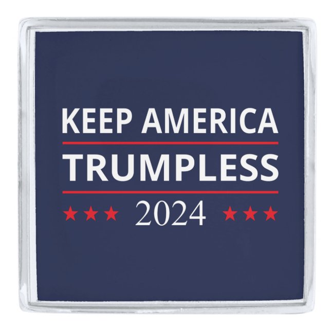 Keep America Trumpless VII Silver Finish Lapel Pin (Front)