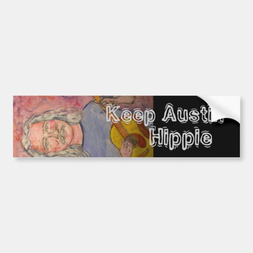 Keep Austin Hippie Bumper Sticker