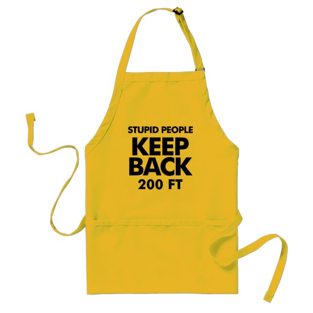 Keep Back apron, with attitude Adult Apron (Front)