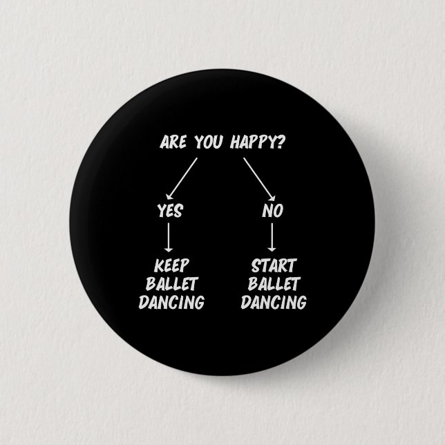 Keep Ballet Dancing Dance Dancer Ballerina Men Wom Button (Front)