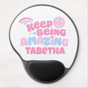 Keep being amazing smiling face and rainbow custom gel mouse pad