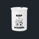 Keep Blooming Radio Wildflower Porcelain Pitcher<br><div class="desc">Inspirational Keep Blooming Radio Wildflower Porcelain Pitcher.</div>