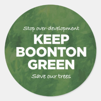 Keep Boonton Green Classic Round Stickers