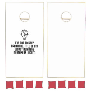 Keep breathing cornhole set