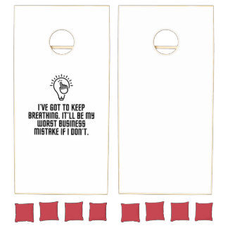 Keep breathing cornhole set