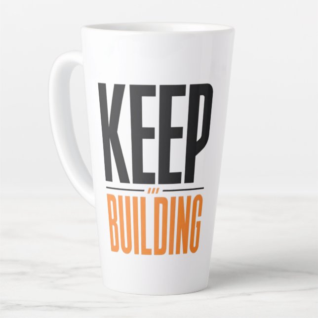 KEEP BUILDING LATTE MUG (Left Angle)