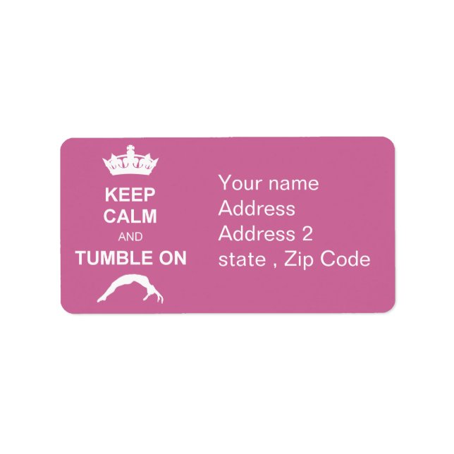 Keep cale and Tumble Label (Front)