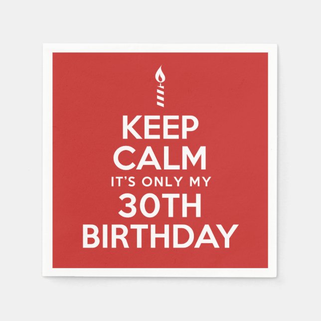 Keep Calm 30th Birthday Napkins (Front)