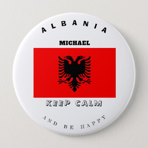 Keep Calm  Albania Flag Button