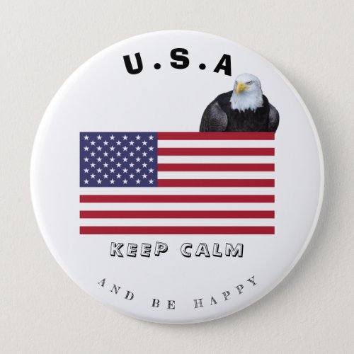 Keep Calm  American Eagle  Flag Button