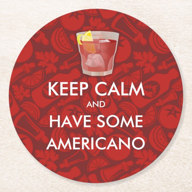 Keep Calm - Americano Round Paper Coaster (Front)