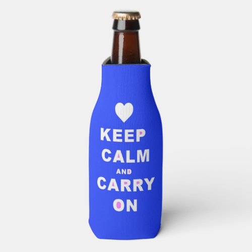 KEEP CALM AN CARRY ON Blue Bottle Cooler