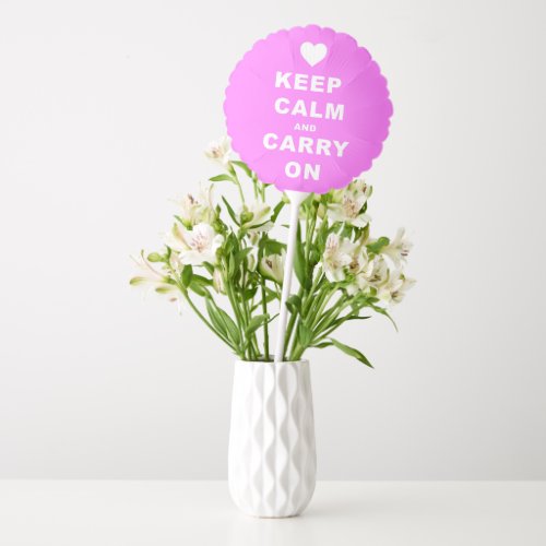 KEEP CALM AN CARRY ON Pink Balloon