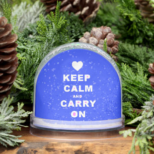 KEEP CALM AN CARRY ON SNOW GLOBE