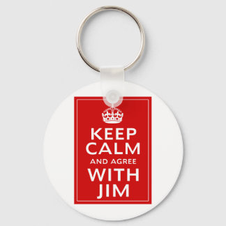Keep Calm And Agree With Jim Keychain