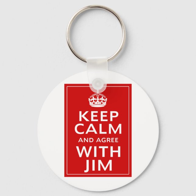 Keep Calm And Agree With Jim Keychain (Front)
