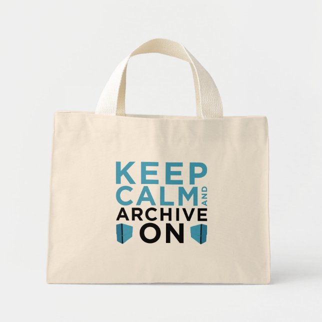 Keep Calm and Archive On (Tiny Tote) Mini Tote Bag (Front)
