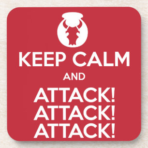 Keep Calm and Attack3x coasters, set of 6 Coaster
