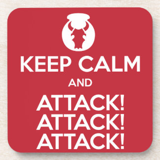 Keep Calm and Attack3x coasters, set of 6 Coaster