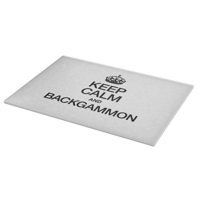 KEEP CALM AND BACKGAMMON CUTTING BOARD (Corner)