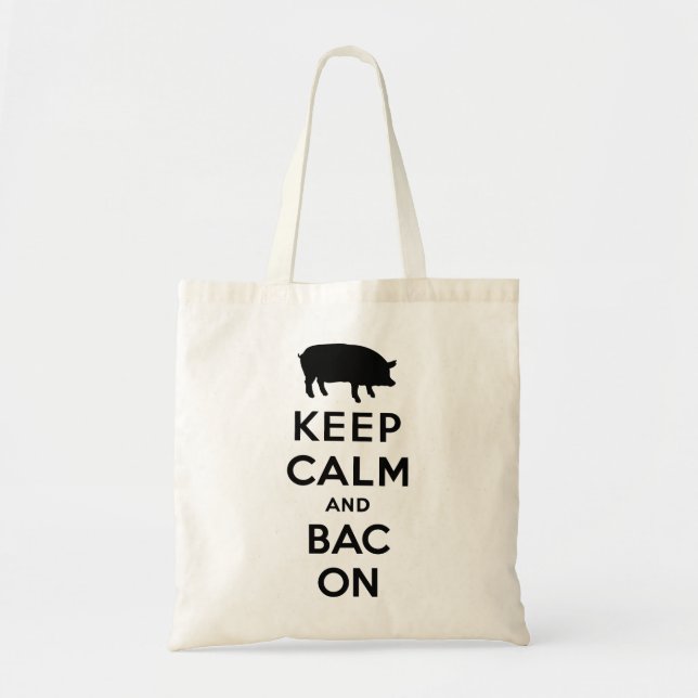 Keep calm and bacon tote bag (Front)