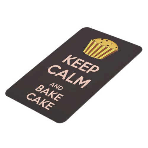 Keep Calm and Bake Cake Vintage Poster Magnet