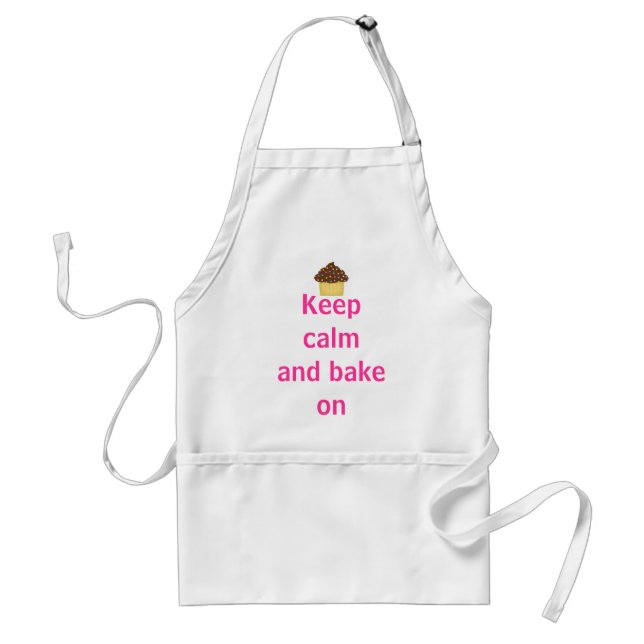 Keep calm and bake on adult apron (Front)