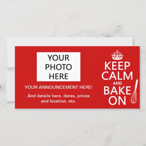 Keep Calm and Bake On Announcement