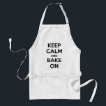 Keep Calm and Bake On Apron<br><div class="desc">Bakery owners -- this is a great apron for your shop! Available in two different lengths and three color choices: white, khaki and yellow.</div>