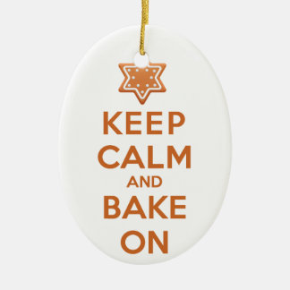 Keep Calm and Bake On Ceramic Ornament