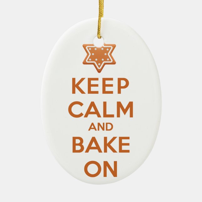 Keep Calm and Bake On Ceramic Ornament (Front)