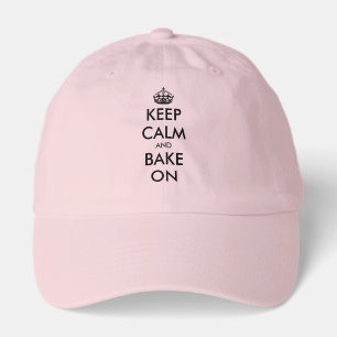 Keep calm and bake on funny pink hat for baker