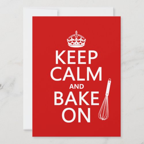 Keep Calm and Bake On Invitation