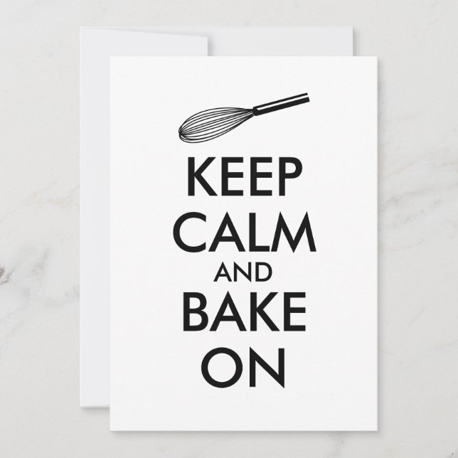 Keep Calm and Bake On Invitations Baking Whisk (Front)