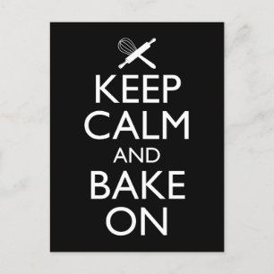 Keep Calm And Bake On Postcard