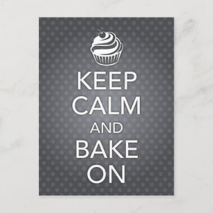 Keep Calm and Bake On Recipe Card Black