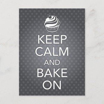 Keep Calm And Bake On Recipe Card Black by wrkdesigns at Zazzle