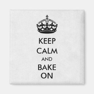 Keep Calm and Bake On White Kraft Paper Magnet