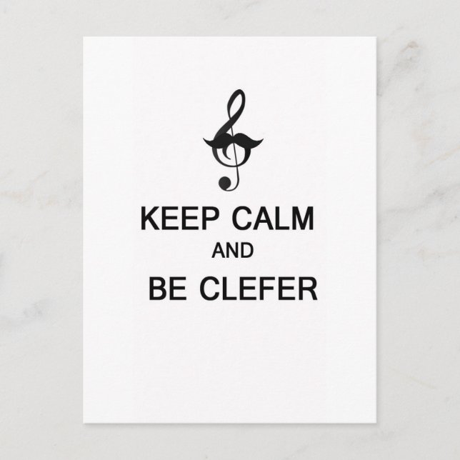 Keep calm and be clefer postcard (Front)