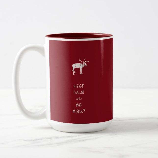 Keep Calm and Be Merry Two-Tone Coffee Mug (Left)