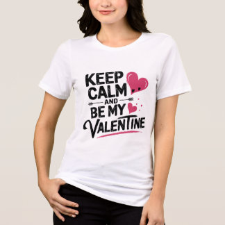 Keep Calm and Be My Valentine Cute Romantic Heart Tri-Blend Shirt